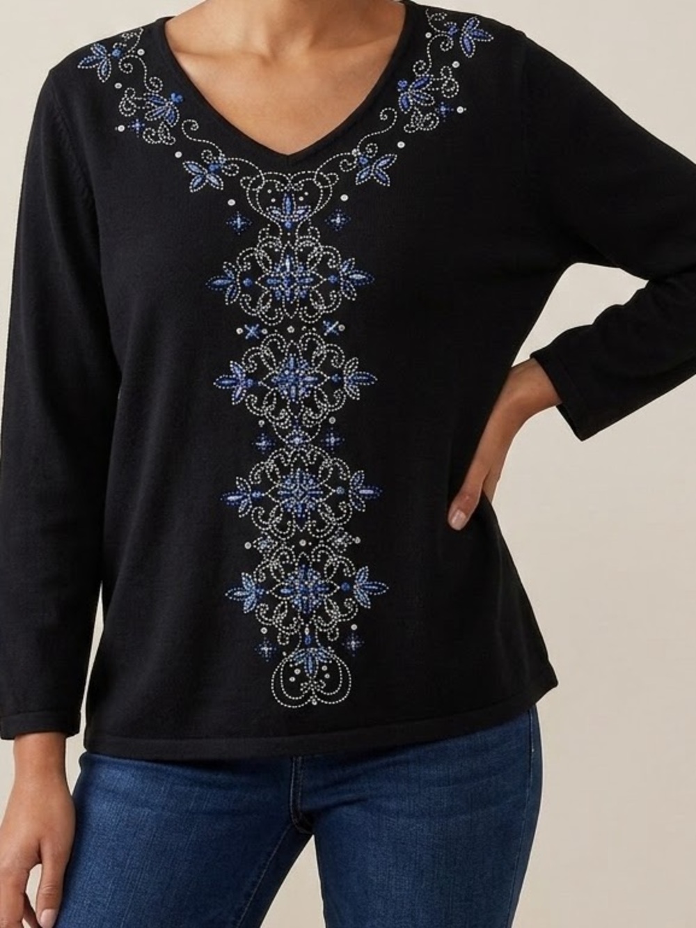 Alfred Dunner Embellished Sweater
